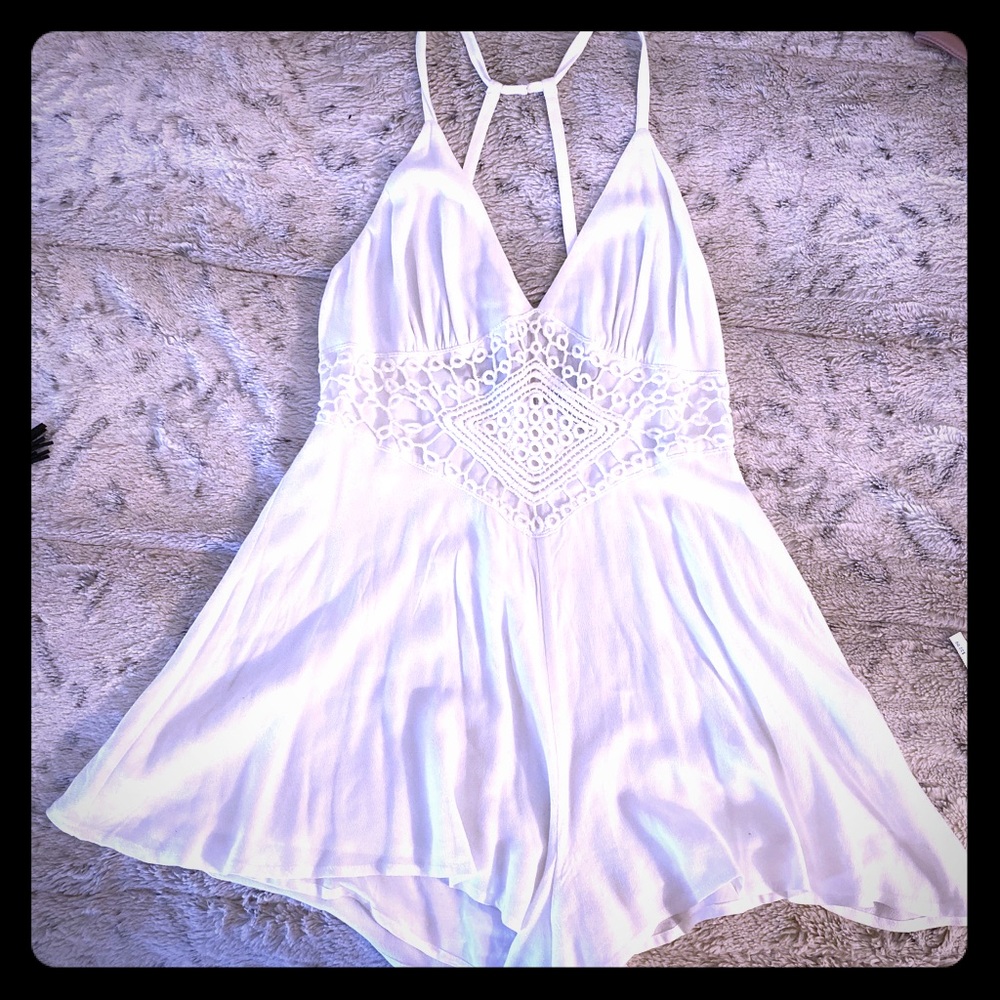 White romper shorts